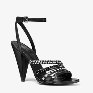 MICHAEL KORS Black Heels with Silver Studs